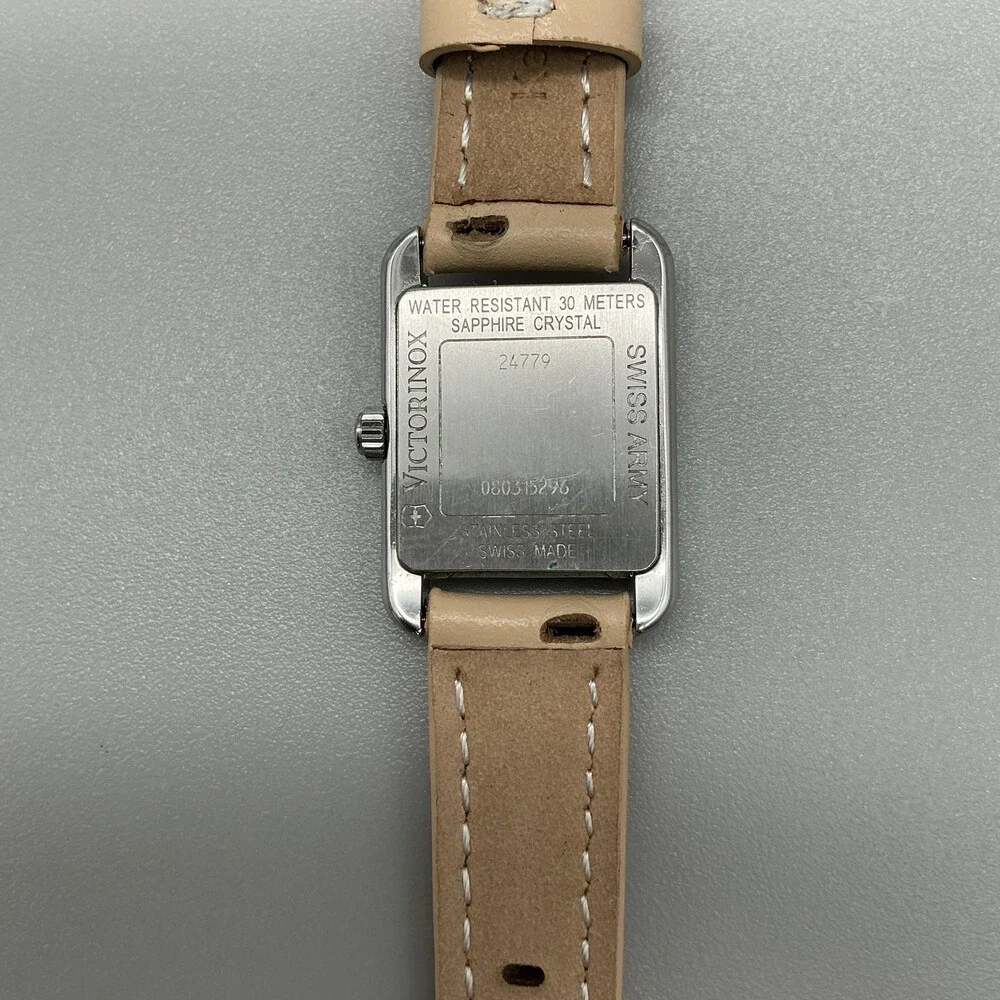 Victorinox Swiss Army Womens Watch 21mm Tank Stainless Swiss Leather New Battery